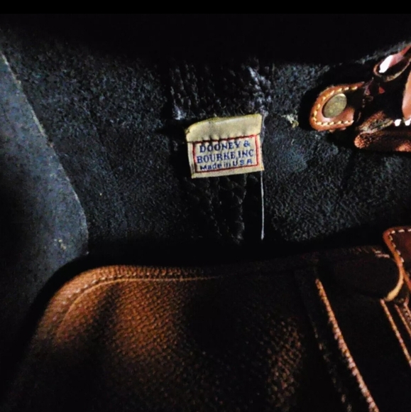 Dooney Bourke Vintage Satchel Dome Bag Navy Blue Pebble Grain Leather Purse Tote - Picture 5 of 16